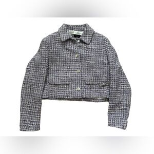 ASO Allegra Edwards Upload NWT Zara purple tweed blazer size M Ingrid Kannerman‎